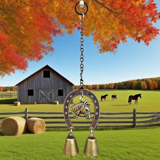 A Lucky Horseshoe Owl Wind Chime, Outdoor Iron Art Love Wind Chime, Vintage Horseshoe Design, Valentine's Day Iron Nail Wind Chime Home Decoration for Good Luck in Love, Perfect Garden Ornament 2026 - $10.99 –P6
