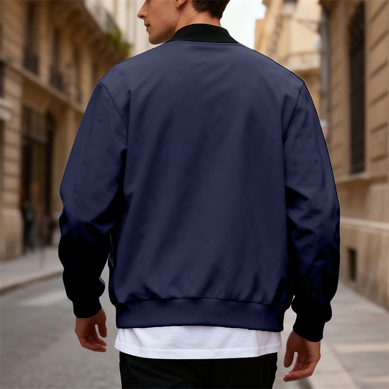 Per uomo Giacca Leggera Giubbotto bomber Giacca Casual Casuale Quotidiano Leggero Tasca Primavera Autunno Semplice Streetwear Elegante Colletto Mao Regolare Blu Nero Giallo Rosso Blu marino Giacca del 2026 a $30.99 –P28
