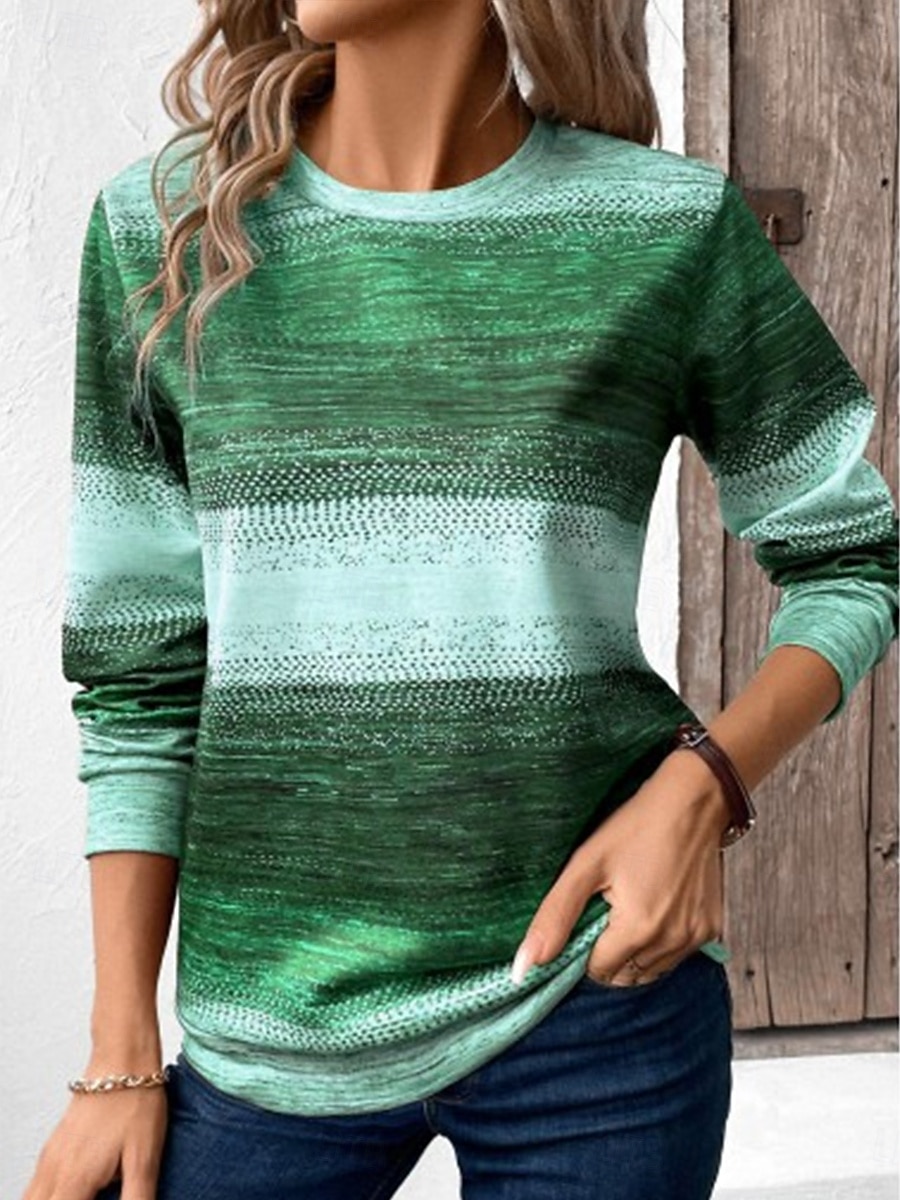 Damen Pullover Sweatshirt Druck Grafik Geometrisch Lässig Langarm Rundhalsausschnitt Normale Oberteile Lässig Straße Ferien Purpur Braun Grün Frühling Winter 2026 - $28.99 –P2