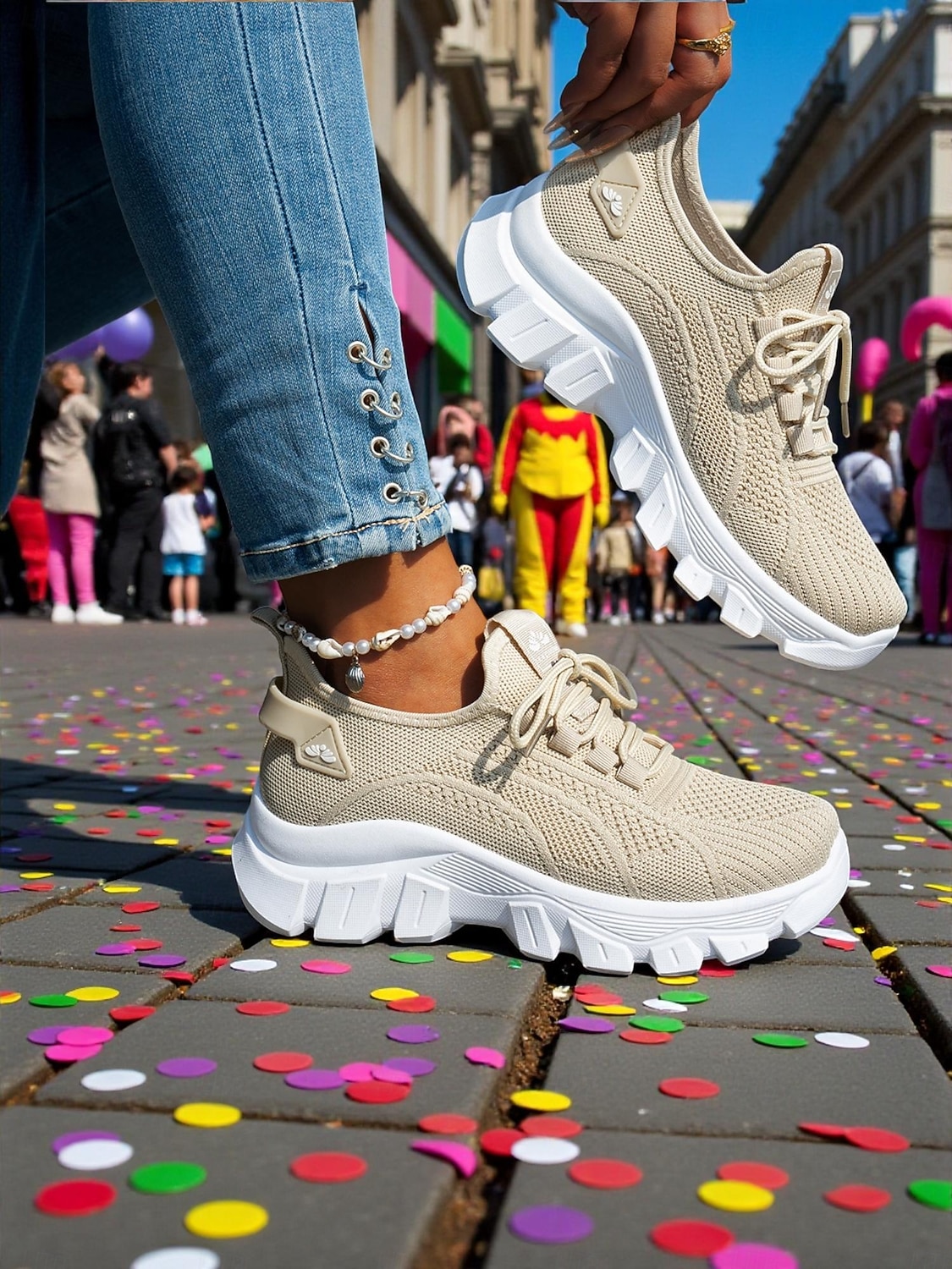 Baskets de course orange pour femmes tissu en mesh respirant chaussures de sport confortables et légères pour le carnaval le festival et les activités de plein air de 2026 ? $34.99 –P2