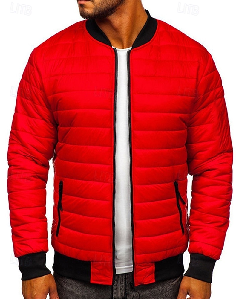Per uomo Cappotto Invernale Giacca imbottita Tasca Poliestere Vacanza Abbigliamento quotidiano Data Regolare Moda Casual Confortevole Calore Termico Autunno & Inverno Colore Solido / Tinta Unita Nero del 2026 a $30.99 –P2
