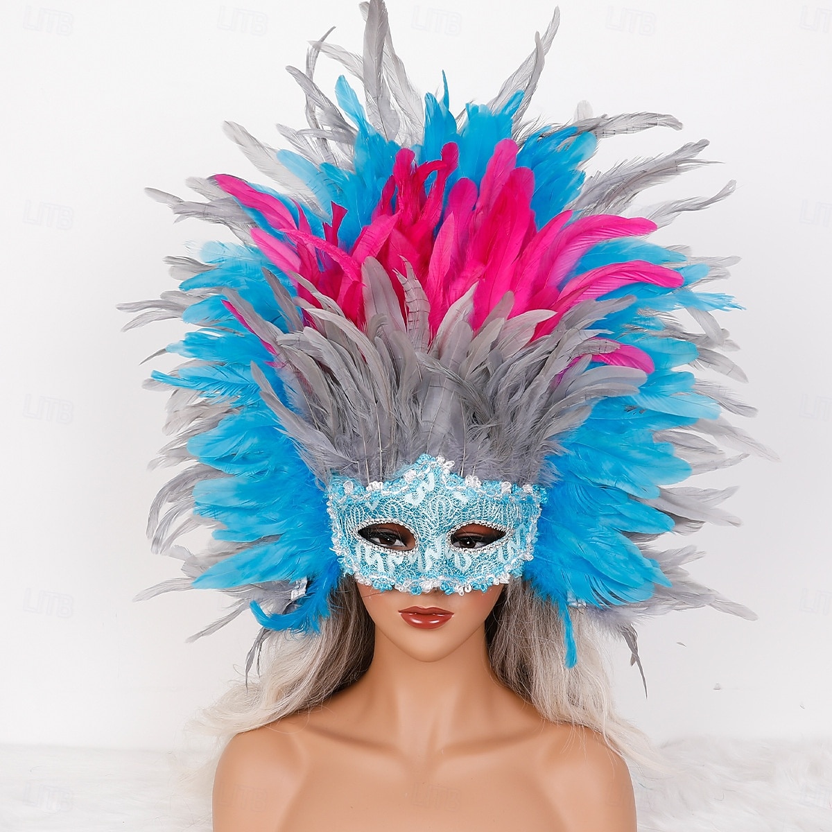 Karnevaali 2026 Rio Karnevaali Samba Lisävarusteet Karnevaali Höyhenmaski Päähine Punainen Oranssi  Valkoinen Täysin Höyheninen Maski Brasilia Festivaali Esityspuku 2026 - $42.99 –P6