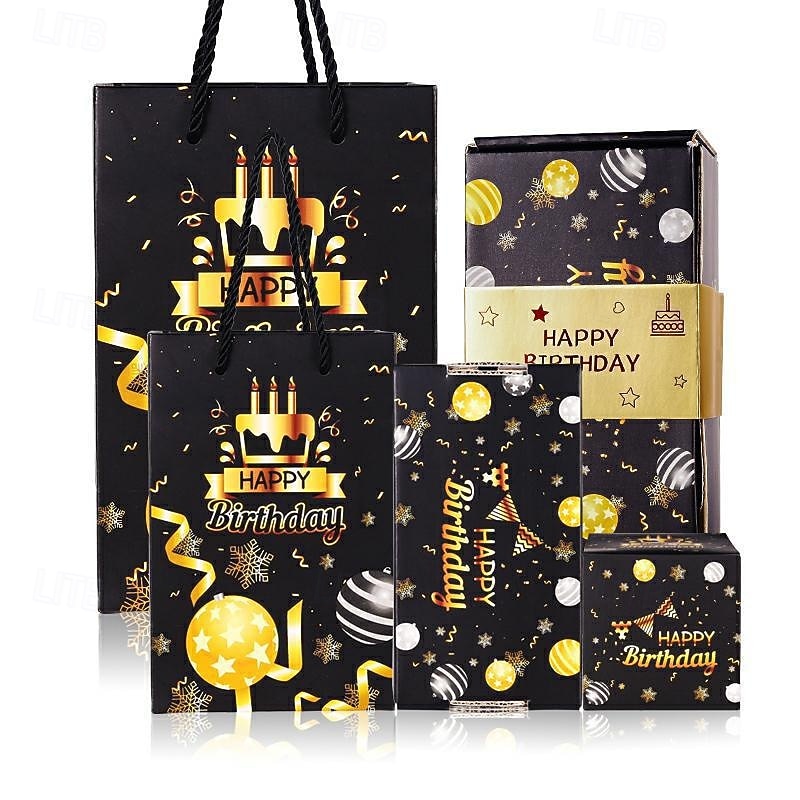 Overraskelseshoppeske bursdagsgaveeske med penger og konfetti - morsomt pop-up-design, svart med gulldetaljer, perfekt til bursdag eller spesielle anledninger, gaveeske til feiring 2026 - $13.99 –P2