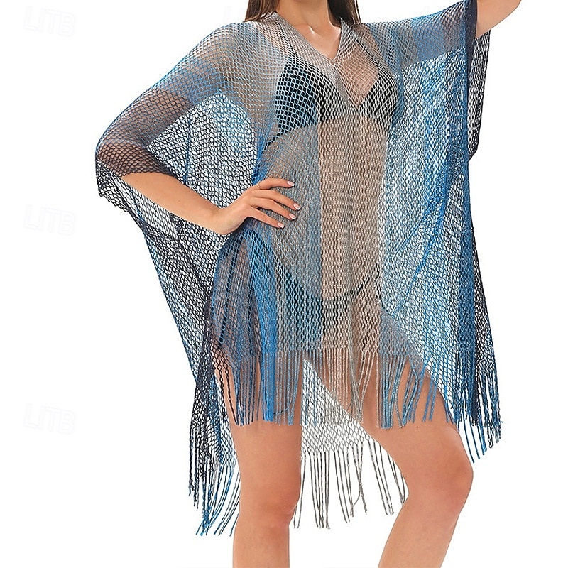 Dámské Plavky Přehozy Plavky Třásňový lem Vystřižený prázdniny Oblečení na pláž Tónované Do V Krátké rukávy Plavky 2026 - $11.49 –P11