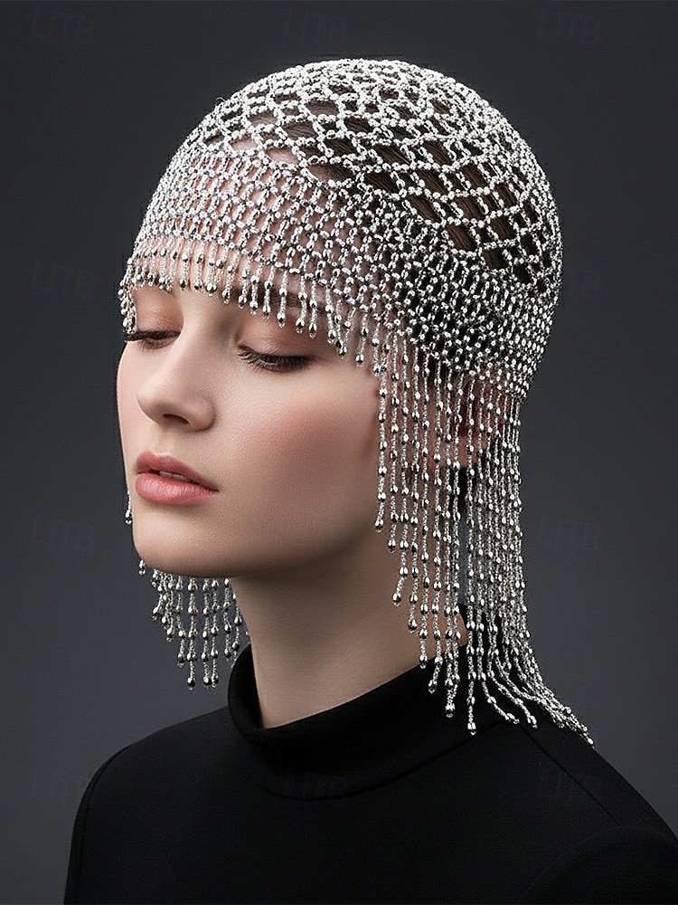 Dames Mardi Gras Beade Hoofddoek met Plastic Kralen Meerdere Kleuren Elegante Ontwerp Perfect voor Carnaval  Masker Bals 2026 - $19.99 –P6