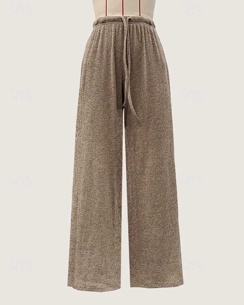 Damskie Bezczelny Typu Chino Urlop Moda miejska Codzienny Pełna długość Średia talia Równina Kieszeń Elastyczna konstrukcja ze sznurkiem Wygodny Średnio elastyczny Codzienny Na zewnątrz Urlop Szary 2026 - $22.99 –P5