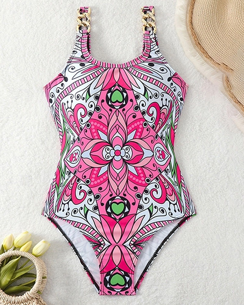 Dámské Plavky Květinový Ochrana proti UV záření Vysoká pružnost Bez rukávů Plavky Surfování Potápění Šnorchlování Léto 2026 - $17.99 –P3