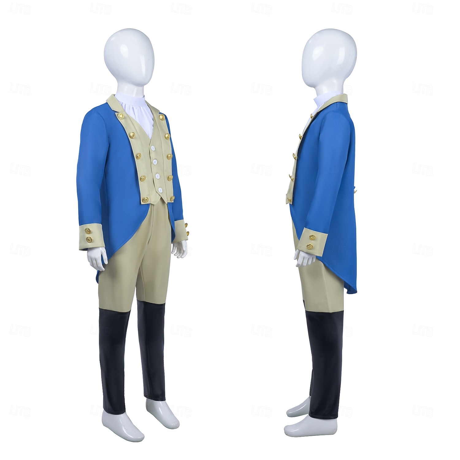 250e anniversaire des États-Unis Rococo Baroque Tenues Manches longues George Washington Alexander Hamilton Epoque Coloniale Déguisement Garçons Carnaval Jour de l'indépendance 4 juillet Enfant de 2026 ? $50.99 –P2