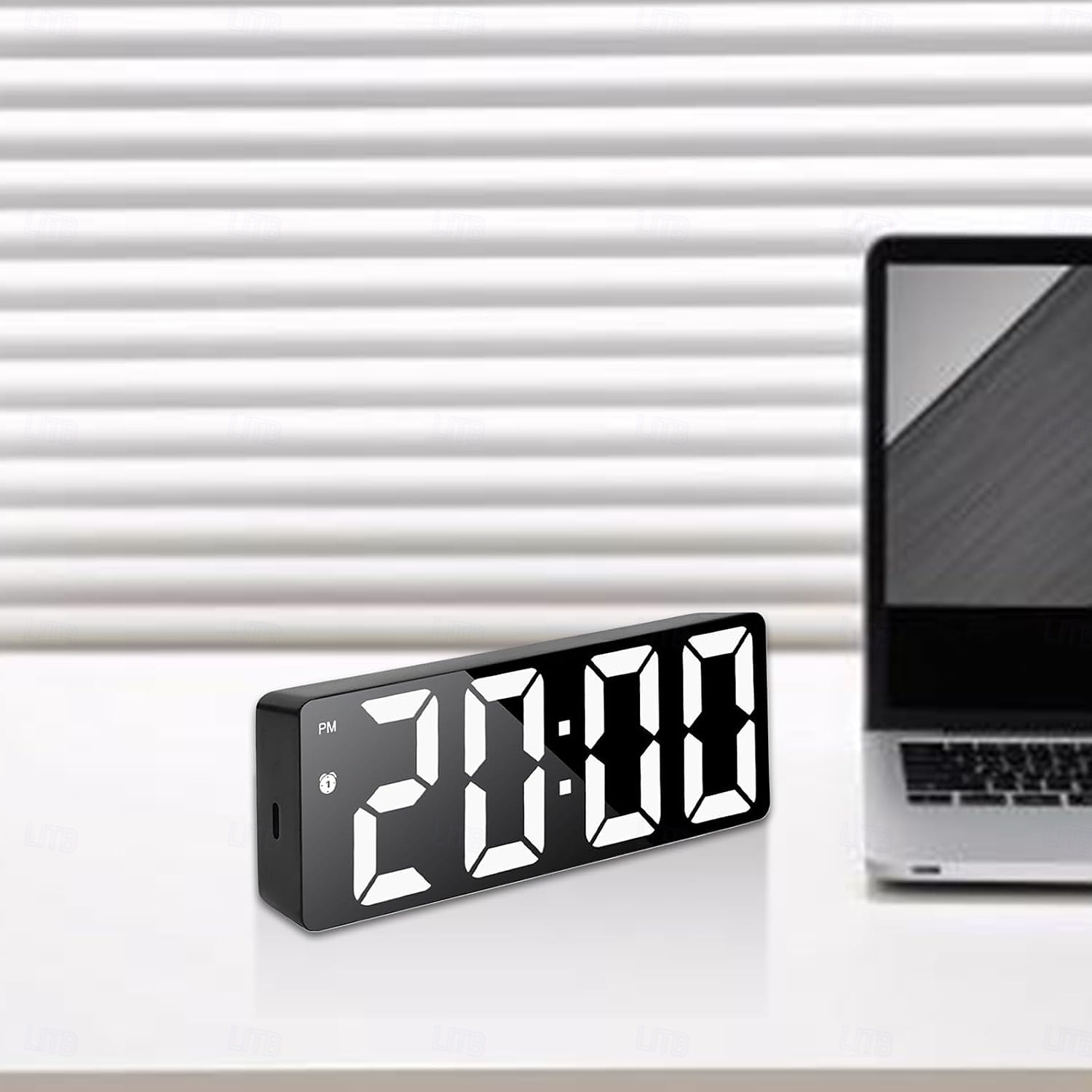цифровые часы, светодиодные зеркальные часы, большой зеркальный таймер с дисплеем, бесшумные светящиеся будильники с отображением даты и температуры, современный декор для дома, настольные украшения 2026 - $17.99 –P5