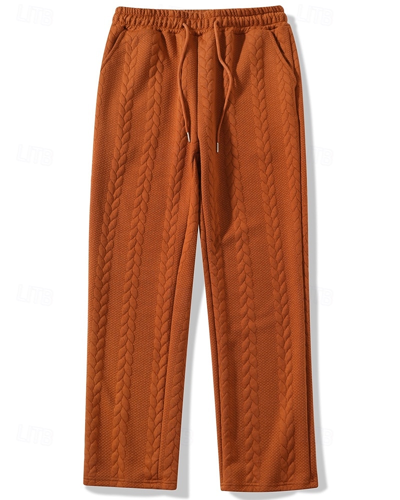 Voor heren Joggingbroeken Broek Joggingbroek met rechte pijpen Jacquard Trekkoord Zak Effen Comfort Zacht Casual Dagelijks Buiten Vakantie Modieus Zwart Oranje Micro-elastisch 2026 - $24.99 –P2