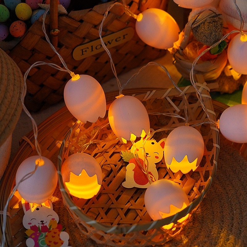 Wielkanocne lampki choinkowe zasilane bateryjnie, dekoracje LED, wiosenne lampki choinkowe do domu, do wewnątrz i na zewnątrz, do koszyka wielkanocnego, na imprezę, do sypialni, na sezon 2026 - $16.99 –P2