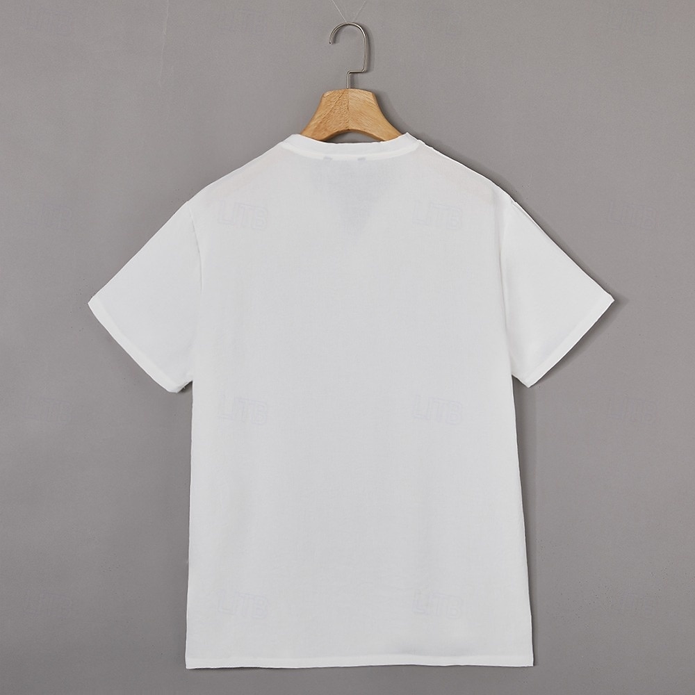 Herre Henly-skjorte T-skjorte Kortermet Kort Erme V-hals Henley Sommer عادي Mote Designer Grunnleggende Ren Avslappet Feriereise Gate Lyseblå Hvit Navyblå Topp T-skjorte for menn 2026 - $14.49 –P7