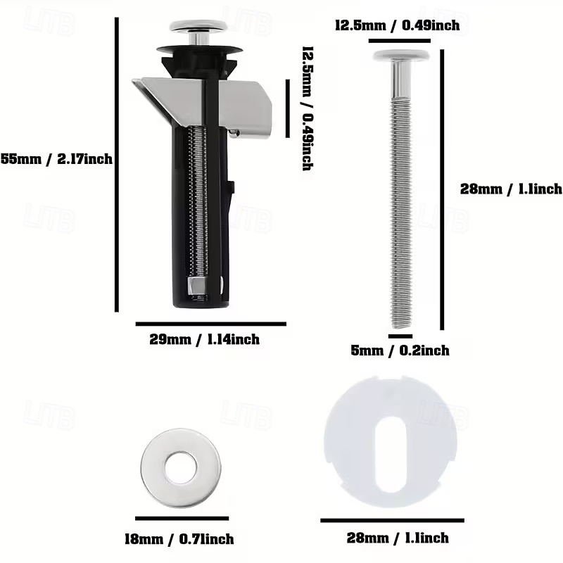 4 stk. kraftig toalettsetefesteboltsett, universelt toalettseteskrueutskiftningssett, toalettseteboltsett for enkel installasjon, festedel for toalettsetetopp 2026 - $15.99 –P8