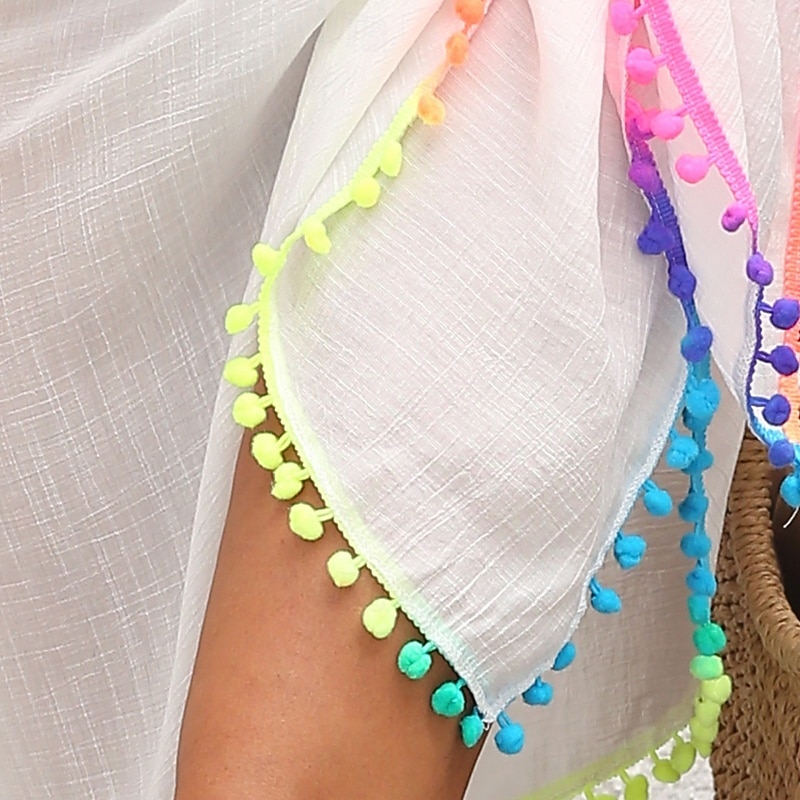 Mujer Bañadores Vestido de Baño Envuelva Falda Traje de baño Protección UV Vacaciones Ropa de playa Arco iris Sin Mangas Trajes de baño 2026 - $17.49 –P7