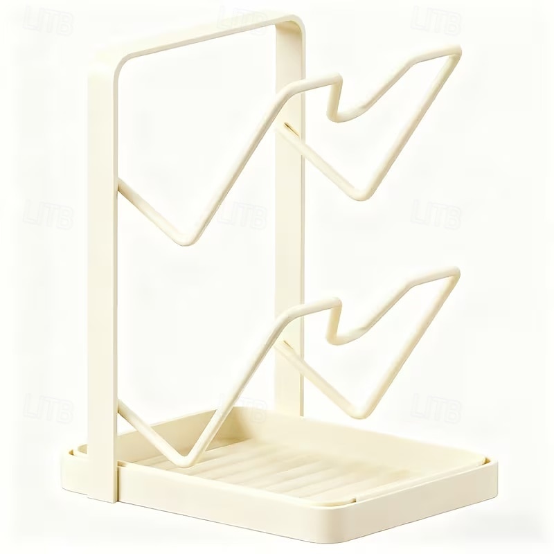 konyhai edényfedő tárolóállvány, edényfedő vágódeszka tartó kivehető csepptálcával, helytakarékos konyhai edényfedő szervező állvány pultra 2026 - $21.33 –P7