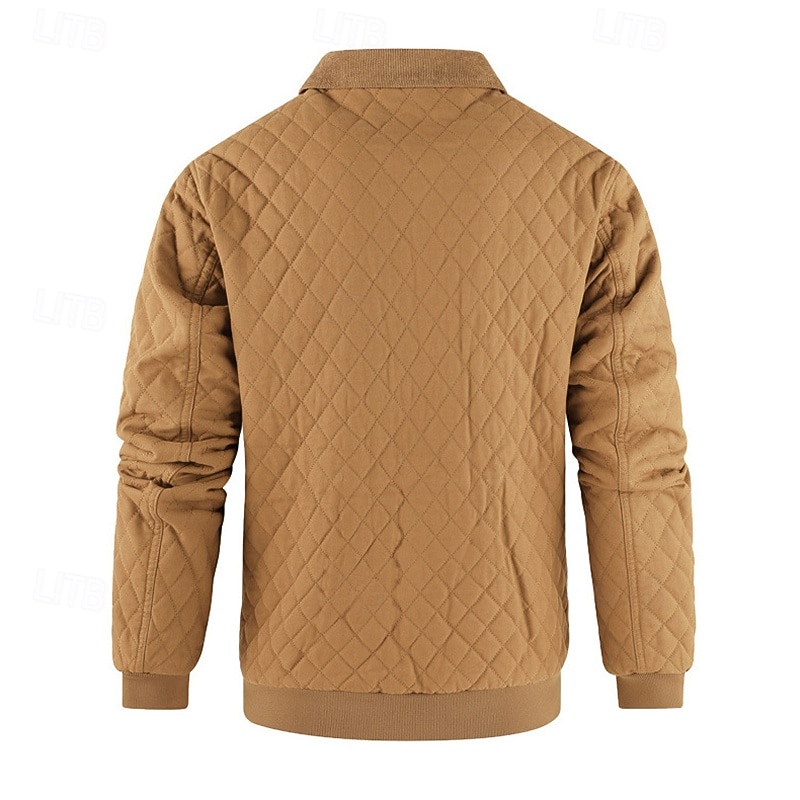 Per uomo Cappotto Invernale Giacca trapuntata Giacca Casual Casuale Quotidiano Calore Termico Tasca Cerniera completa Autunno Inverno Semplice Streetwear Quotidiano Collo ripiegato Regolare Nero del 2026 a $63.99 –P9