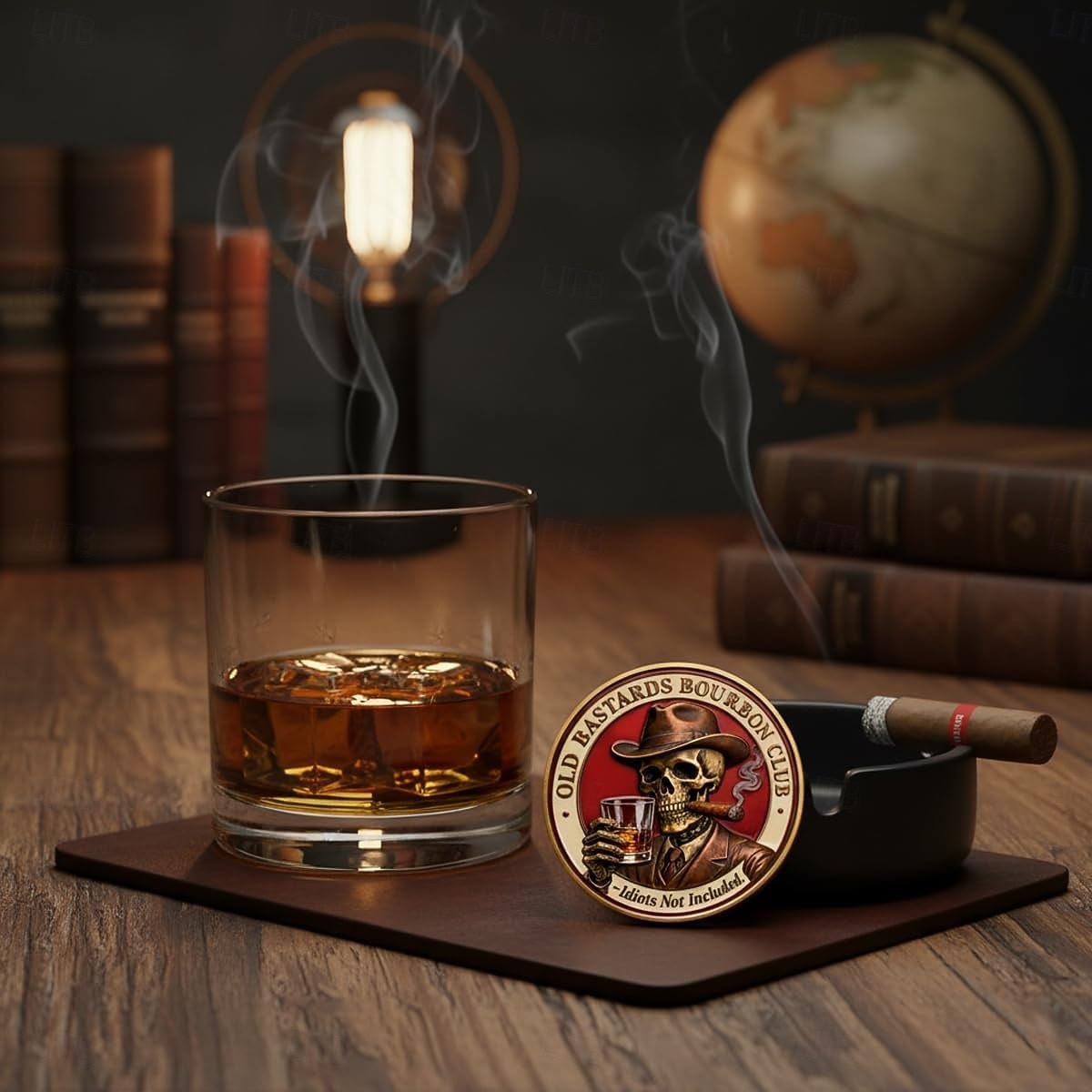 Old Bastards Bourbon Club samlemynt, bourbon fikser nesten alt – idioter ikke inkludert utfordringsmynt, vintage whisky &Bourbon-samlemynt, Old Bastards Whiskey Club-mynt 2026 - $21.99 –P4