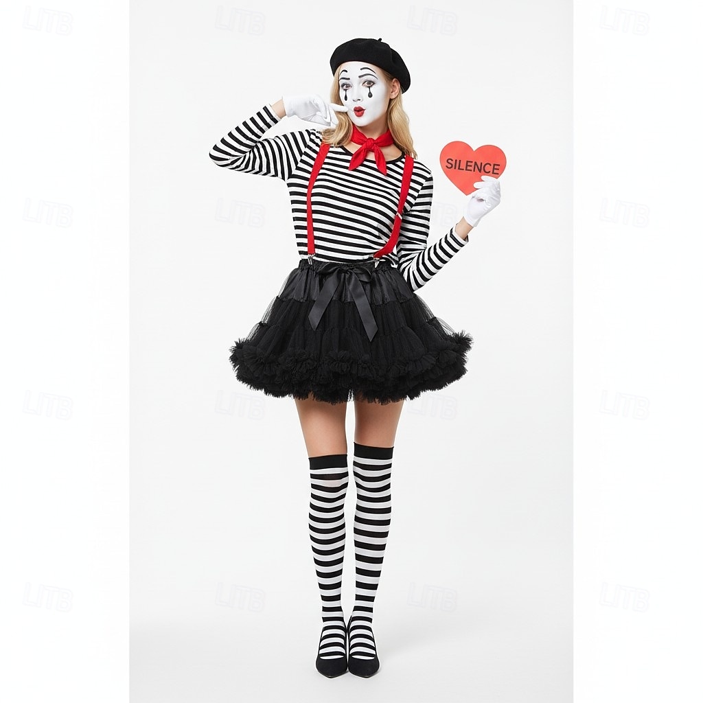 Costume di fantasia Gonna in tulle Gonna tutù Mimo artista Mimo Clown Circo Anni 1950 Anni '80 Stratificato Gonfio Adulti Per donna Halloween Carnevale Feste Performance Danza Balletto Costumi di del 2026 a $30.99 –P5