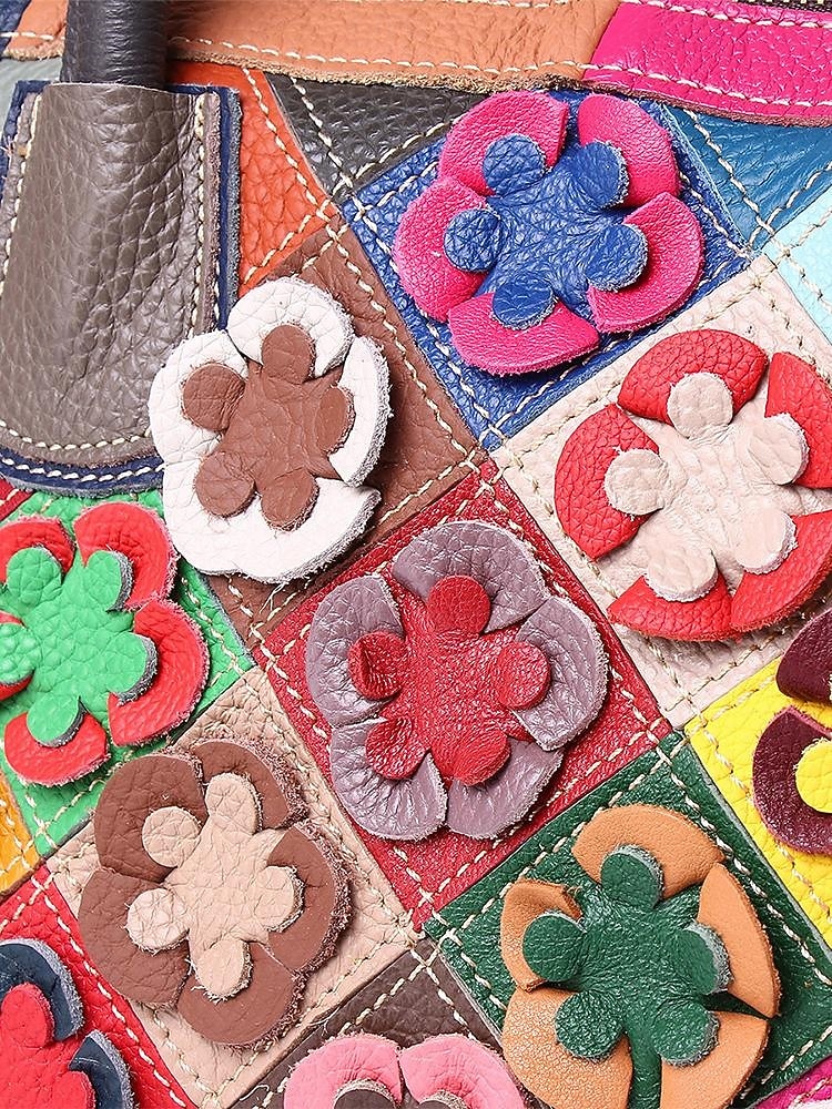 női valódi bőr kézitáska, többirányú hordozási lehetőségekkel, 3D virágdíszítéssel, stílusos és funkcionális mindennapi használatra vagy különleges alkalmakra 2026 - CAD $76.07 –P8