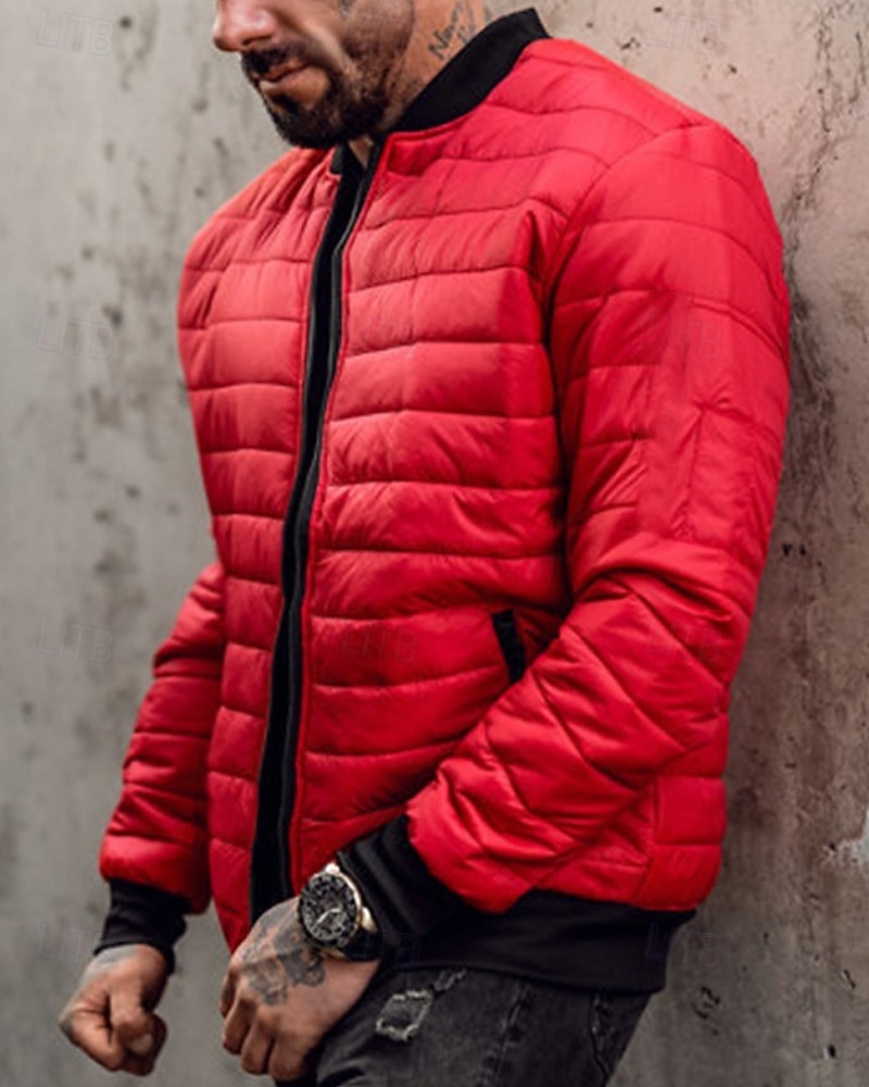 Per uomo Cappotto Invernale Giacca imbottita Tasca Poliestere Vacanza Abbigliamento quotidiano Data Regolare Moda Casual Confortevole Calore Termico Autunno & Inverno Colore Solido / Tinta Unita Nero del 2026 a $30.99 –P3