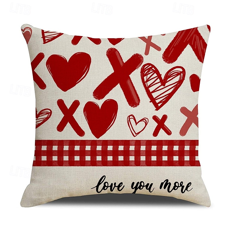 Valentine's Day Heart Pillow Cover, Red Heart-Shaped Cushion, Cozy Throw Pillow for Sofa, Romantic Atmosphere Decor for Living Room and Bedroom 2026 - $13.99 –P7