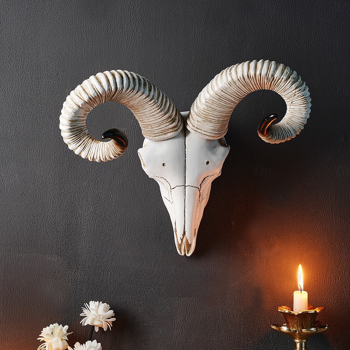 Decor de perete nordic cu craniu de animal viking, ornament suspendat din rășină cu craniu de berbec artificial, pentru casă, bar &decorațiuni de perete pentru restaurant, petrecere &recuzită 2026 - $34.99 –P8