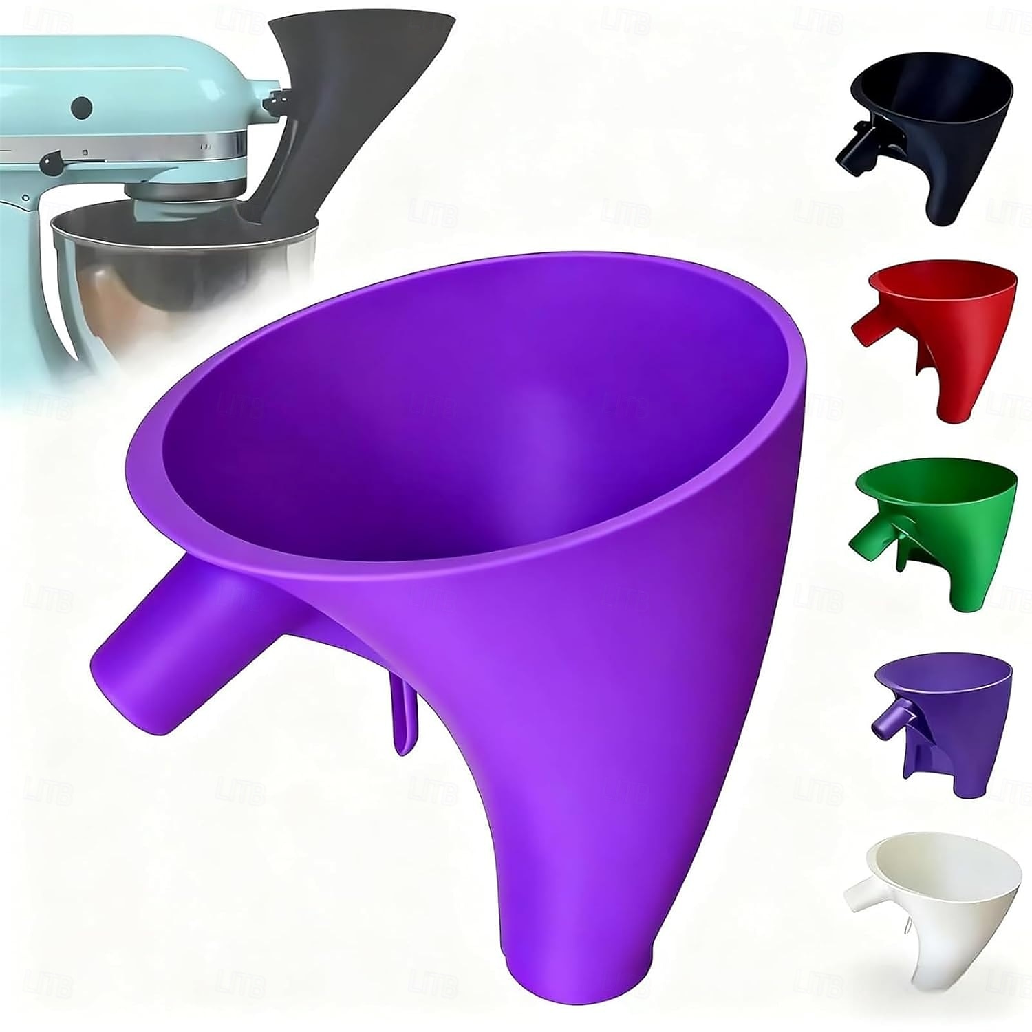 Воронка для муки для кухонного комбайна KitchenAid 5 л, насадка против разбрызгивания для стационарного миксера с откидной головкой 4,5 и 5 л (ksm150), инструмент для выпечки, пригодный для мытья в посудомоечной машине, удобный аксессуар для наливания. 2026 - $15.99 –P9