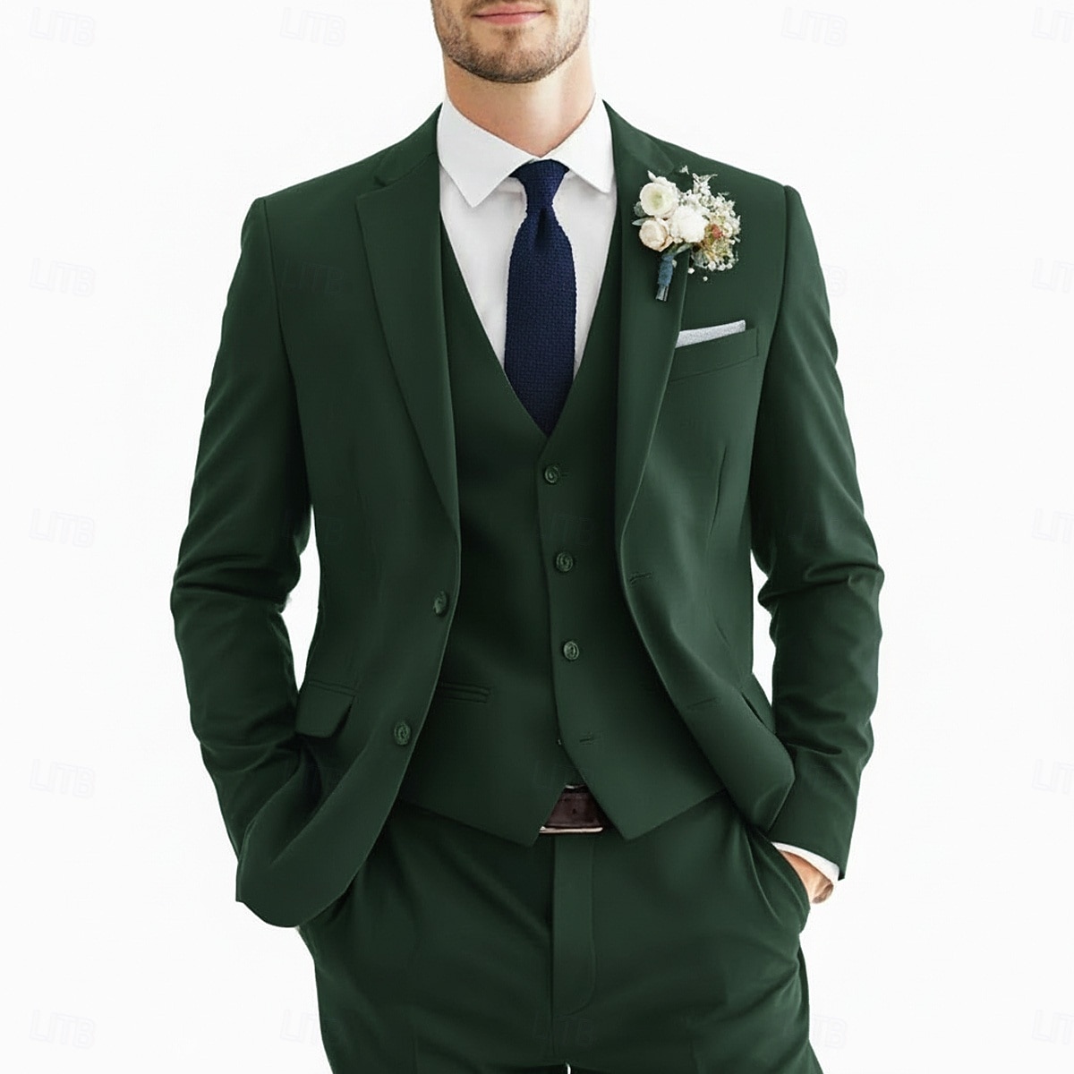 Herren Trauzeugen Anzüge Strandhochzeit Frühlingshochzeit Schwarz Burgunderrot Frühling & Sommer Anzug Gekerbtes Revers Party Geschäftlich Einfarbig Schmale Passform 3-teilig Einreihige 2026 - $119.99 –P2