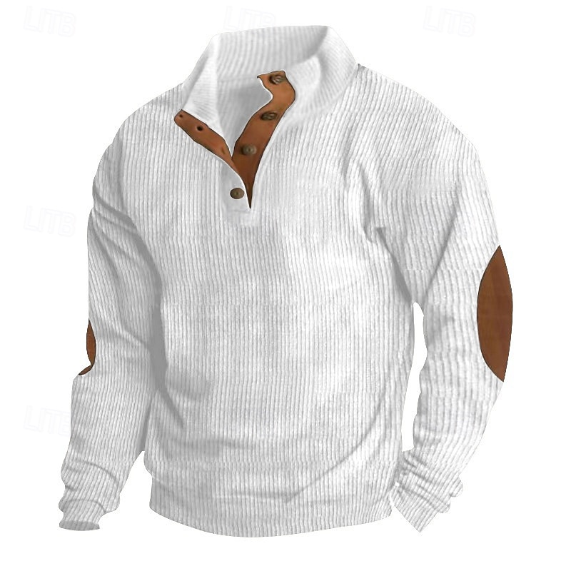 Homens Moletom Veludo Cotelê Moletom com capuz Estacionar Adamascado Azul denim Preto Branco Verde Tropa Colarinho Clerical Tecido Patchwork Desportos e Ar livre Casual Diário Poliéster Roupa de rua de 2026 por $15.49 –P1