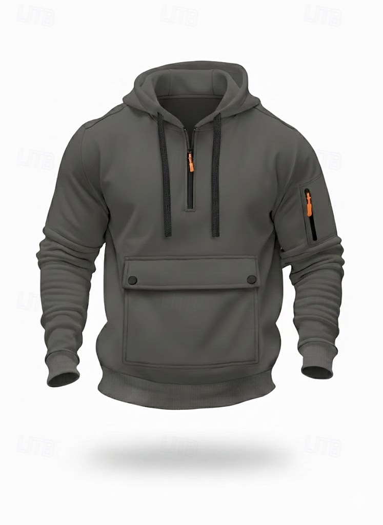 Per uomo Felpa con cappuccio Felpa con cappuccio a zip intera Nero Blu marino Cachi Grigio chiaro Grigio scuro Con Cappuccio Semplice Tasca Quotidiano Sport & Outdoor Ferie Poliestere Streetwear del 2026 a $13.99 –P5