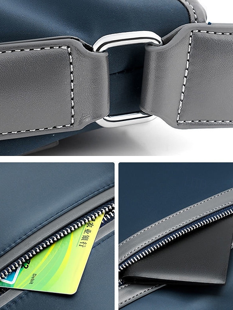 borsa a tracolla impermeabile in tessuto Oxford da uomo – grande capacità, design multitasche, disponibile in blu e nero del 2026 a $19.99 –P11