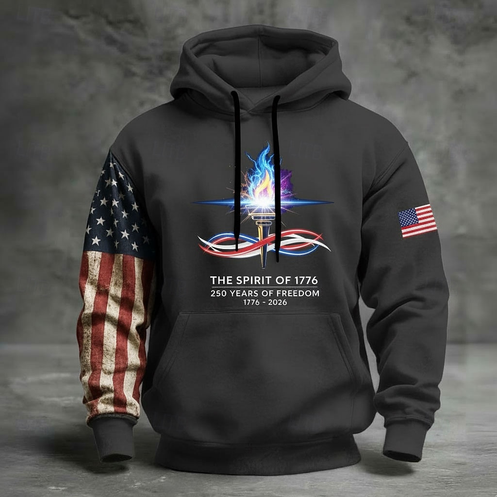 250º Aniversário da América Homens Moletom Moletom com capuz Manga Longa Festival Preto Azul Marinha Verde Tropa Cinzento Impressão 3D Inverno Primavera & Outono Designer S M L XL 2XL 3XL de 2026 por $31.99 –P1