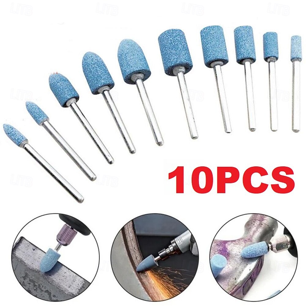 10 Pack 1/8 Shank Abrasive Mounted Stone Grinding Bits Sanding Drill Bit for Rotary Tool Flap Wheel for Grinding Polishing Deburring Ferrous Metal 2026 - $8.99 –P1