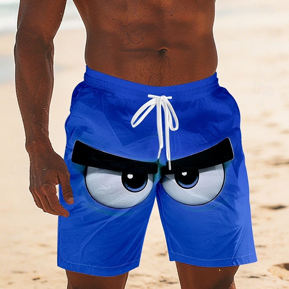 Per uomo Illusione ottica Fantasia "Cartone 3D" Grandi occhi Costumi da bagno Pantaloncini da mare Pantaloncini da Surf Misura del girovita medio Divertente Camicia hawaiana Vacanza al Mare Tasche del 2026 a $20.99 –P4