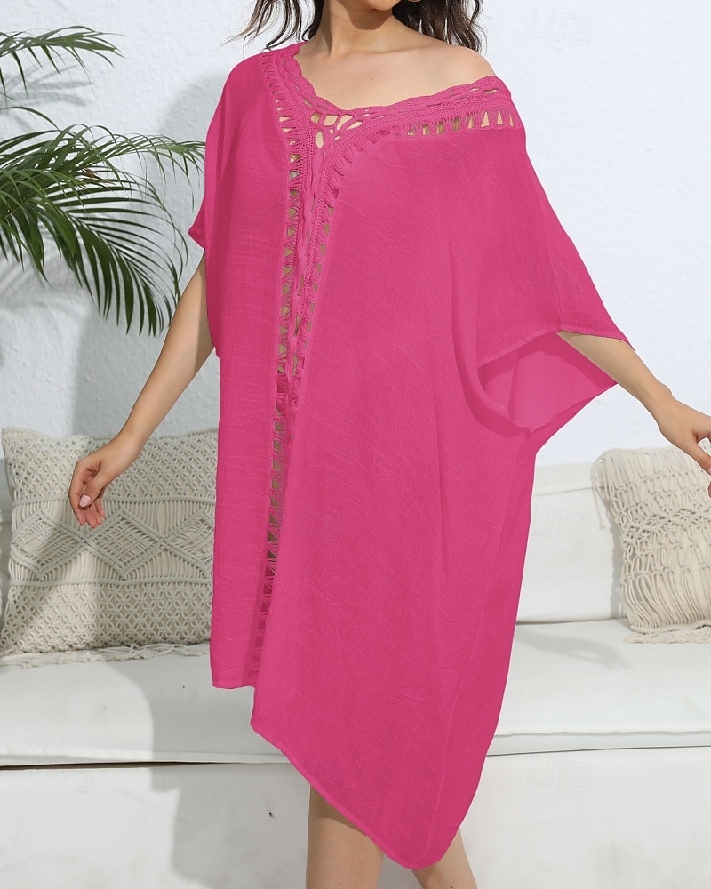 Dámské Plavky Přehozy Šaty do vody Sleva až 30% Plavky Vystřižený prázdniny Oblečení na pláž Pevná barva Do V Krátké rukávy Plavky 2026 - $27.99 –P19