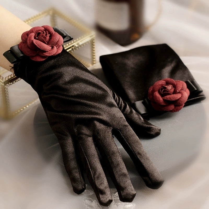 Terylene Wrist Length Glove Elegant / Stylish With Floral / Pure Color Wedding / Party Glove 2026 - $17.49 –P3