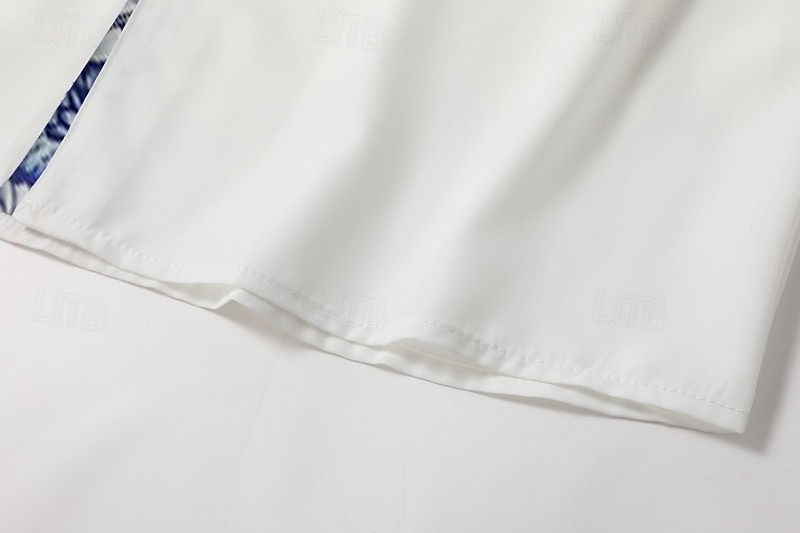 Per uomo Camicia Camicia Estiva Camicia con Bottoni Nero Bianco Blu marino Azzurro Manica Corta Floreale Blocco di colori Collo ripiegato Streetwear Casuale Bottonato Abbigliamento Poliestere Sport del 2026 a $23.99 –P6