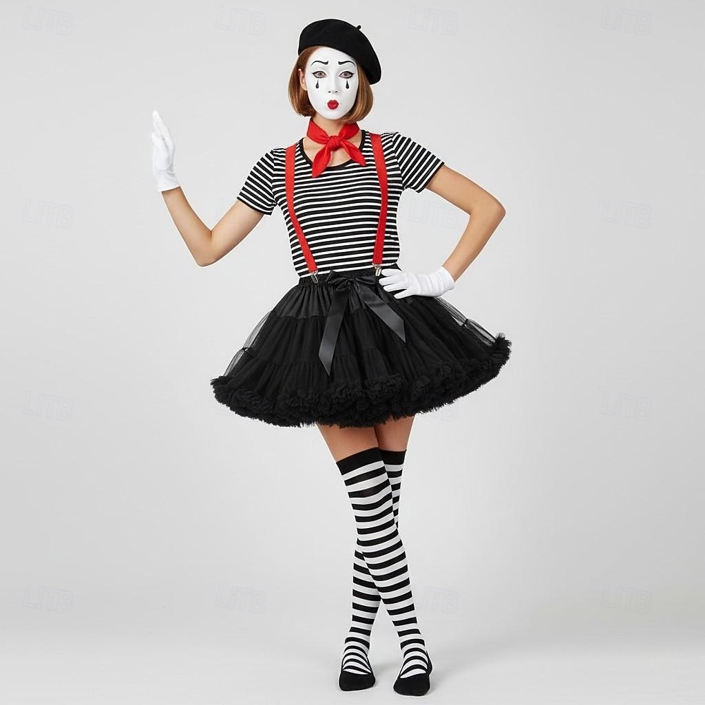 Costume di fantasia Gonna in tulle Gonna tutù Mimo artista Mimo Clown Circo Anni 1950 Anni '80 Stratificato Gonfio Adulti Per donna Halloween Carnevale Feste Performance Danza Balletto Costumi di del 2026 a $30.99 –P6
