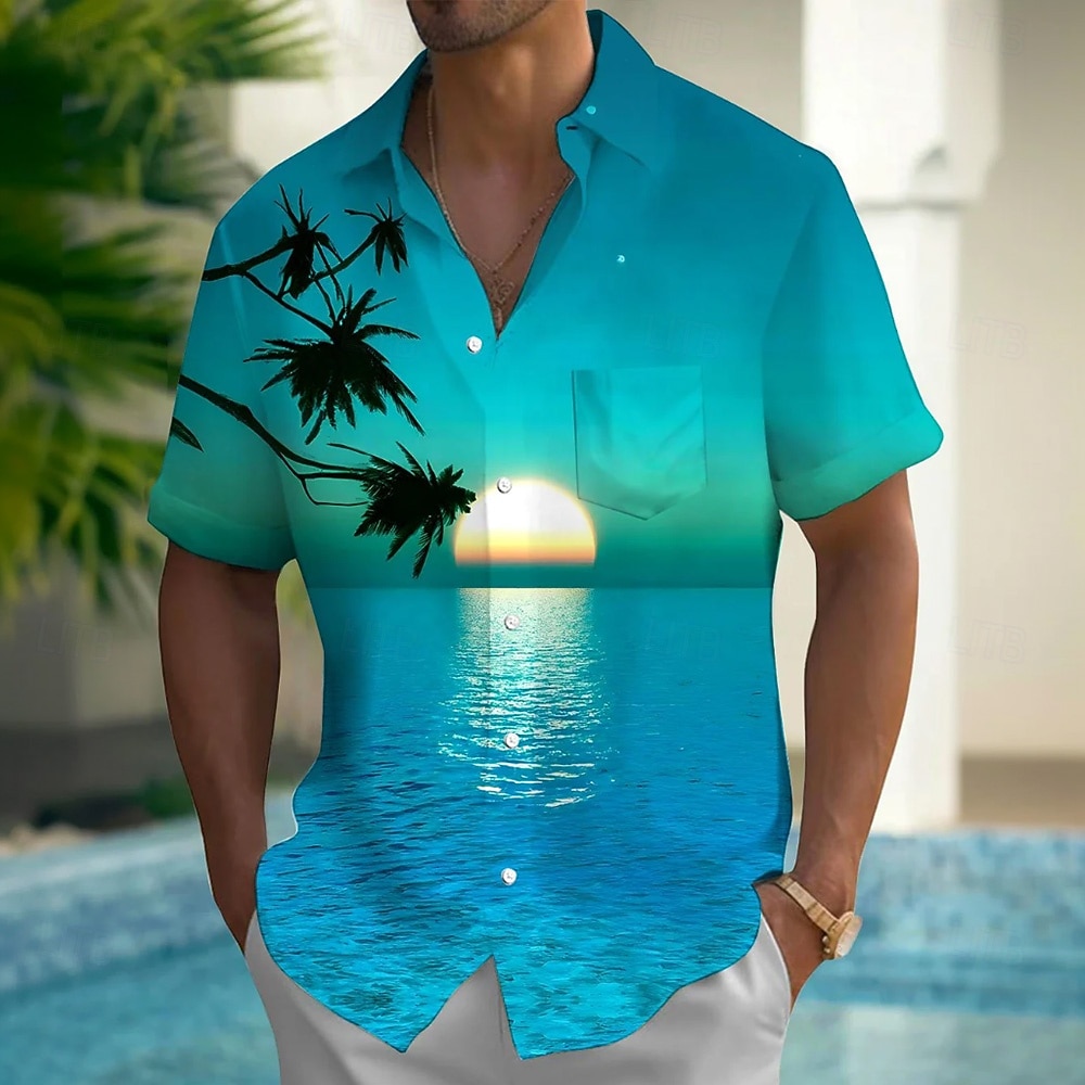 Per uomo Albero di Cocco Paesaggio Camicia hawaiana estiva Camicia con Bottoni Camicia Aloha Manica Corta Hawaiano Casuale Vacanza Estate Primavera Collo ripiegato Stampa 3D camicie con colletto Una del 2026 a $25.99 –P1