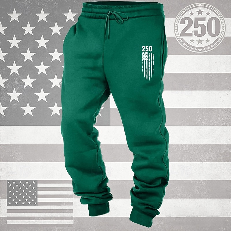 Herr Joggingbyxor Joggare Långbyxor Snörning Ficka Elastisk midja Landsflagga Komfort Andningsfunktion Dagligen Utomhus Amerikas 250-årsjubileum Semester Mode Vit Vin Microelastisk 2026 - $13.49 –P9