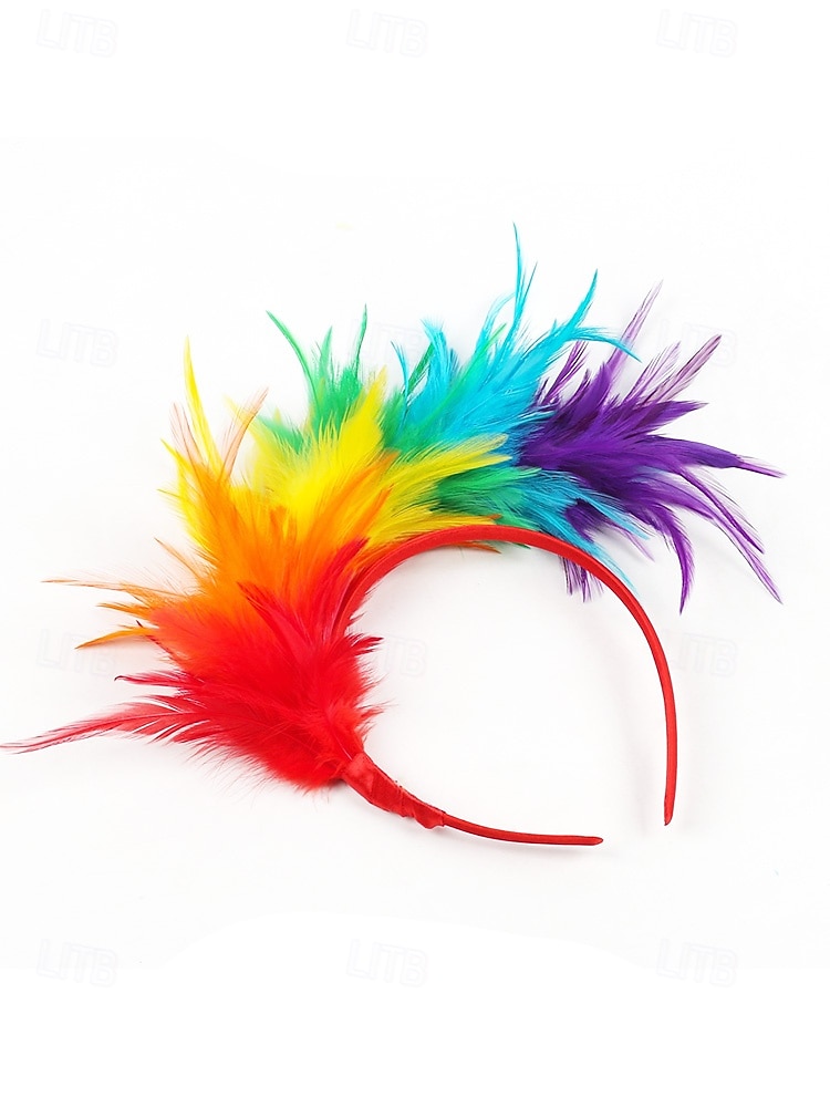 Kvinnors Mardi Gras fjäderöronband i flera färger livliga och roliga perfekta för karneval och maskeradtorer 2026 - $9.99 –P7
