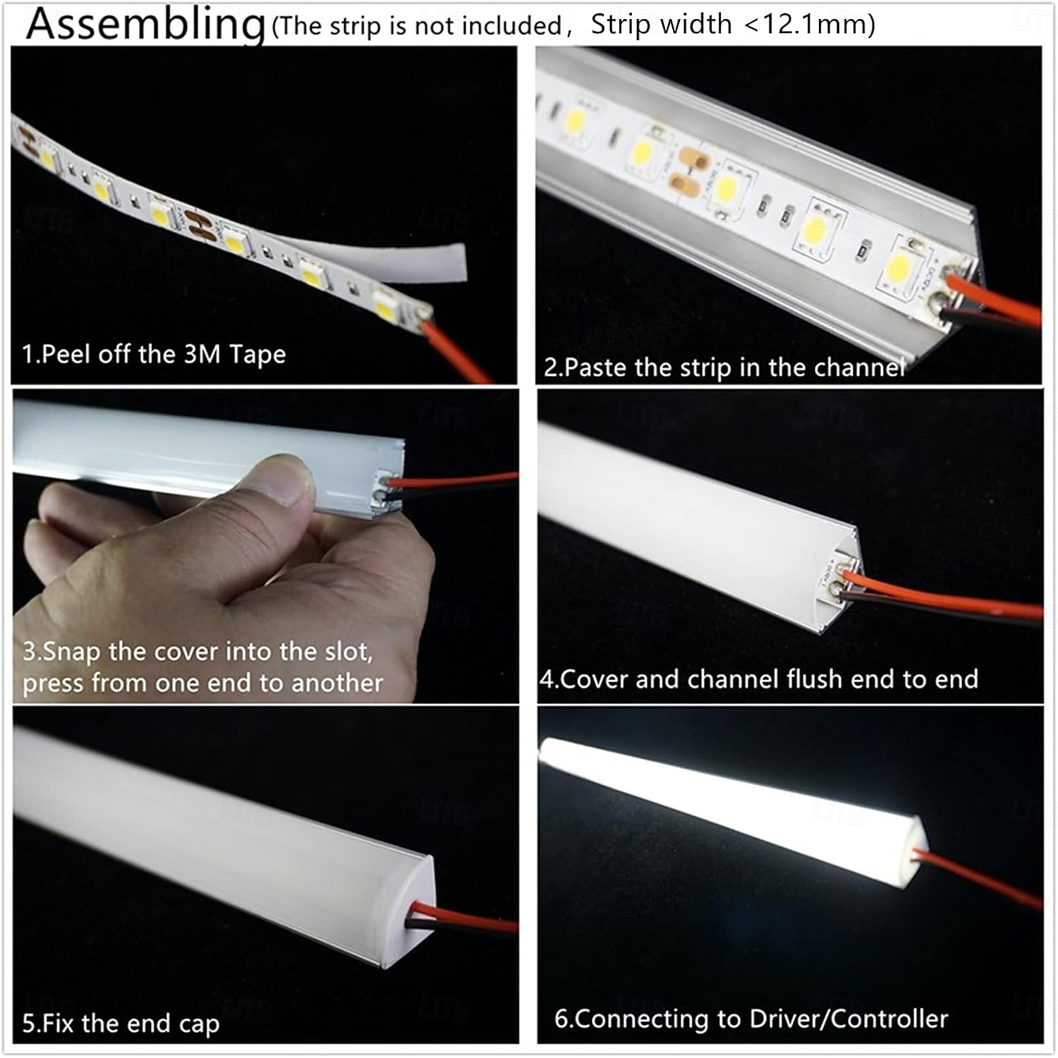 2026年 6個 10個 3.3フィート/1メートル V字型 LED チャンネル シルバー アルミ LED ストリップ ディフューザー チャンネル 乳白色カバー付き フロストコーナー照明 簡単設置 ライトストリップは付属しません  コレクション – $60.2 –P10