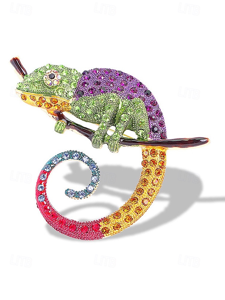 Spilla in lega per uomo Chameleon disponibile in più colori perfetta per il carnevale e balli in maschera accessorio divertente e alla moda del 2026 a $11.99 –P6