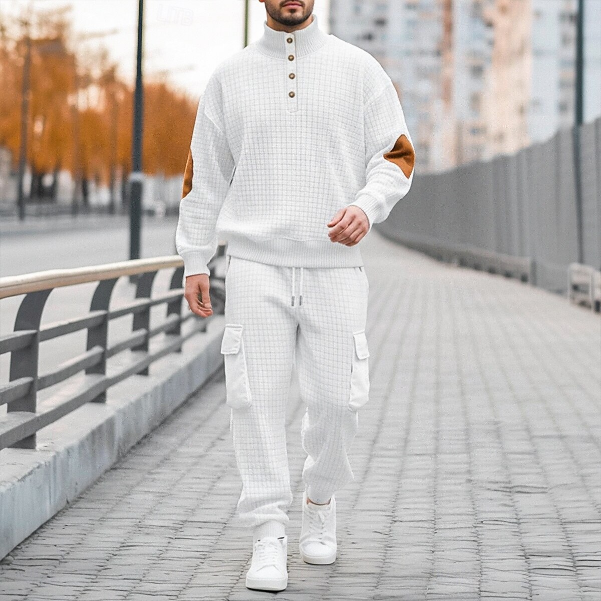 Homme Sweat-shirt Ensemble Survetement Sweat à capuche gaufré Ensemble de tenues Col montant Quotidien Extérieur Sports Jacquard Cordon de serrage Boutonner Bloc de Couleur Rouge vin Tenues de Sport de 2026 ? $42.99 –P1