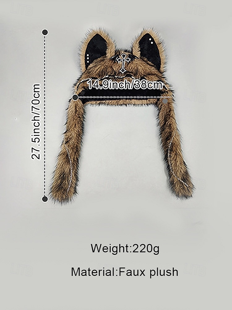 Women's Faux Fur Punk Cat Mardi Gras Hat in Multiple Colors, Trendy Design with Cross Details, Perfect for Carnival and Masquerade Balls 2026 - $26.99 –P12