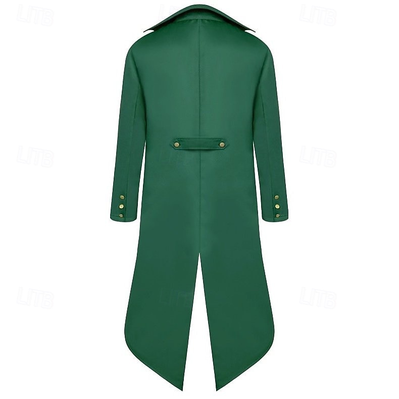 Retro Vintage Medieval Coat Tuxedo Tailcoat Ebenezer Scrooge Dickens Vampire Elf Plague Doctor Solid Colored Fancy Dress Men's Steampunk Christmas Adults' Coat 2026 - $38.99 –P2