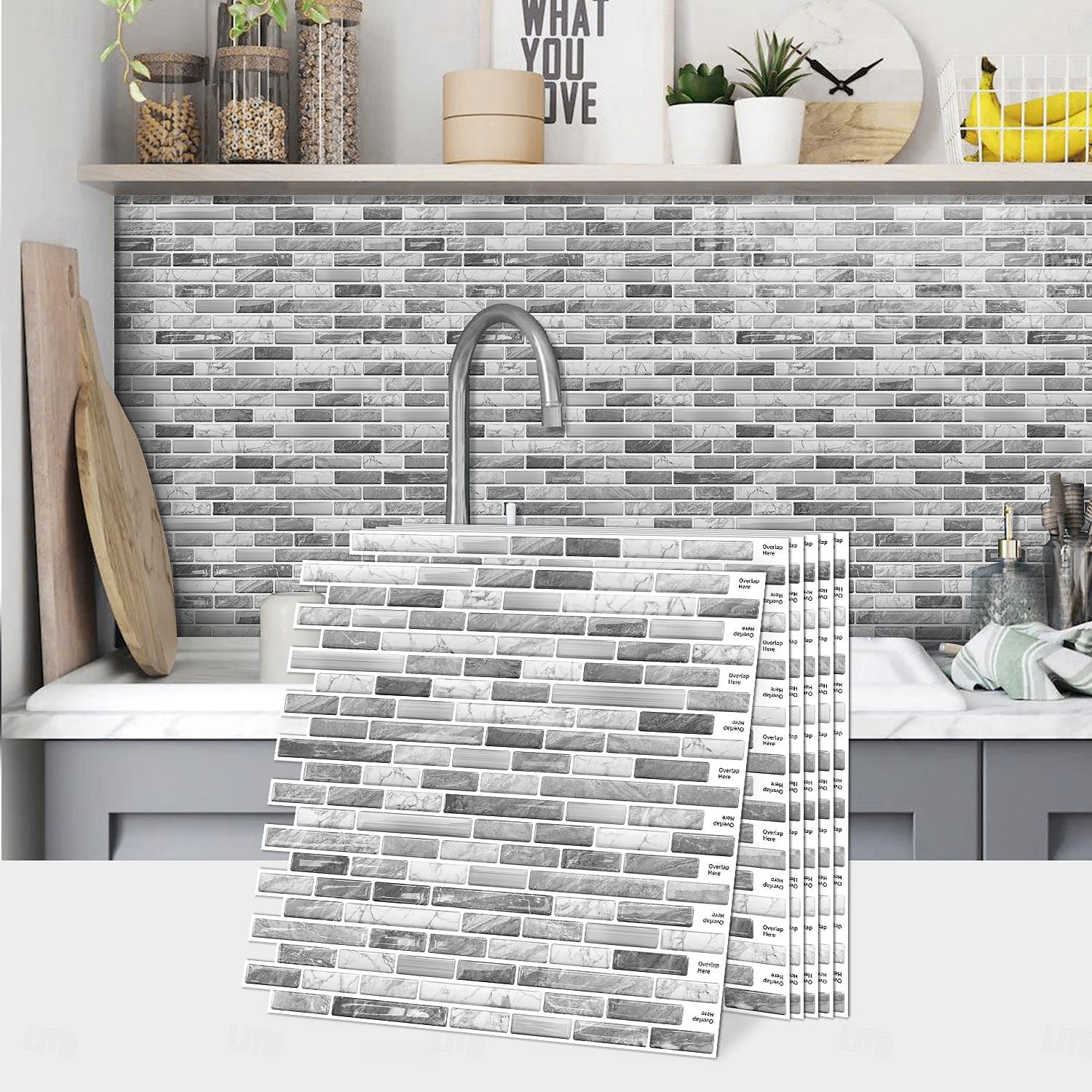 Azulejos autoadhesivos de mármol para salpicadero, 10 hojas, para cocina, lavadero, caravana, alquiler, 12 x 12 pulgadas 2026 - $56.99 –P12