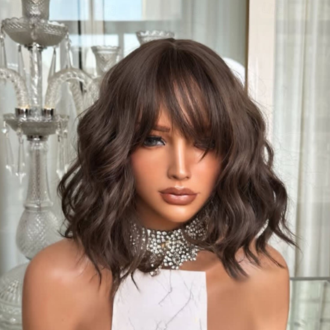 Cabelo humano remy Fechamento 5x5 13x4 Lace Front Peruca Bob curto Com Franjas Cabelo Brasileiro Ondulado Marrom Ruivo Peruca 130% 150% Densidade do Cabelo com o cabelo do bebê Cabelo Ombre Riscas de 2026 por $249.39 –P1