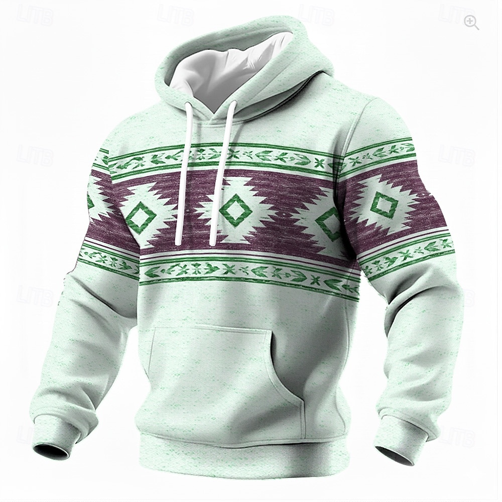 Hombre Plaid Tribal Sudadera Étnico retro de la vendimia Manga Larga Cuello Barco Exterior Ropa de calle Bleu Ciel Verde Claro Beige Correa Otoño Invierno Diseñador S M L XL XXL XXXL 2026 - $26.99 –P3