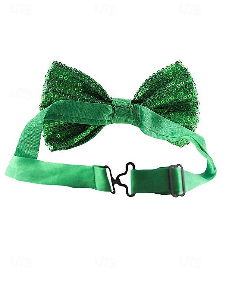 Conjunto de tirantes y corbata de poliéster con lentejuelas para hombre, diseño de corbata con cremallera, varios colores, perfecto para el Día de San Patricio y celebraciones de carnaval. 2026 - $18.99 –P8